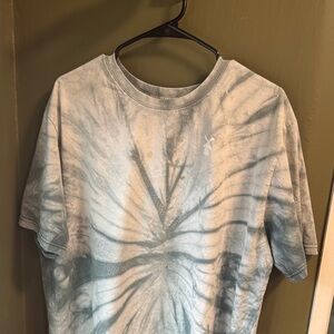 Dutch Bros Men's Short Sleeve Tie-Dye Tee - Blue and White